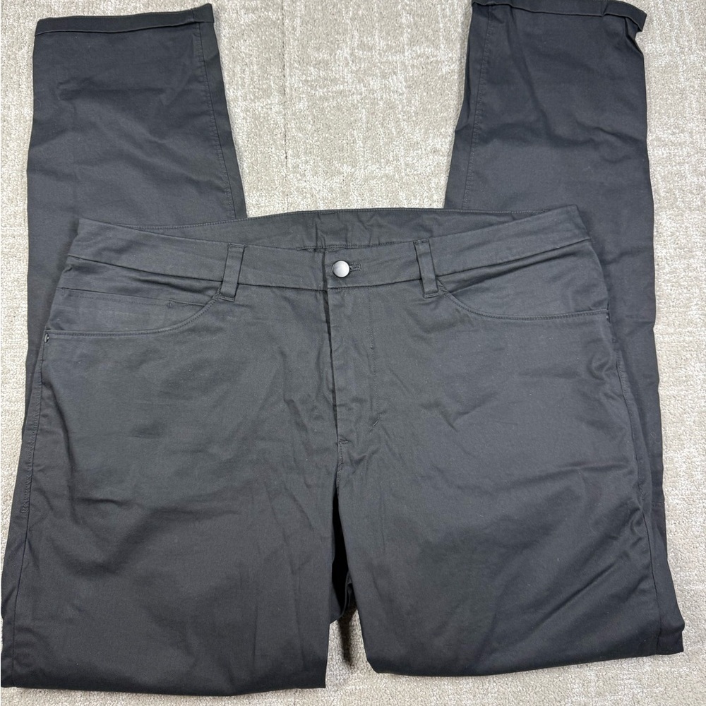 Lululemon ABC Cotton Straight Slim Black Pant Men Size 36